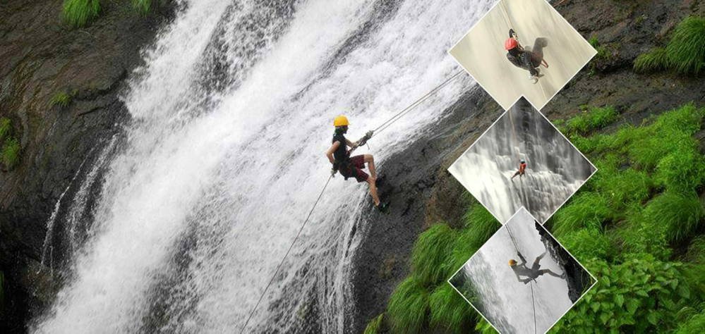 Water rappelling adventure